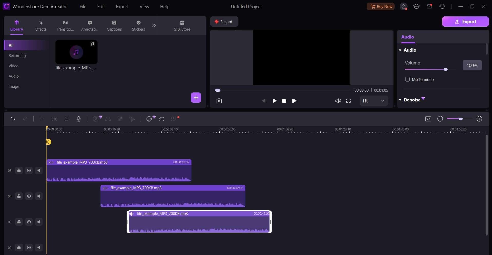 trim merge recordings timeline