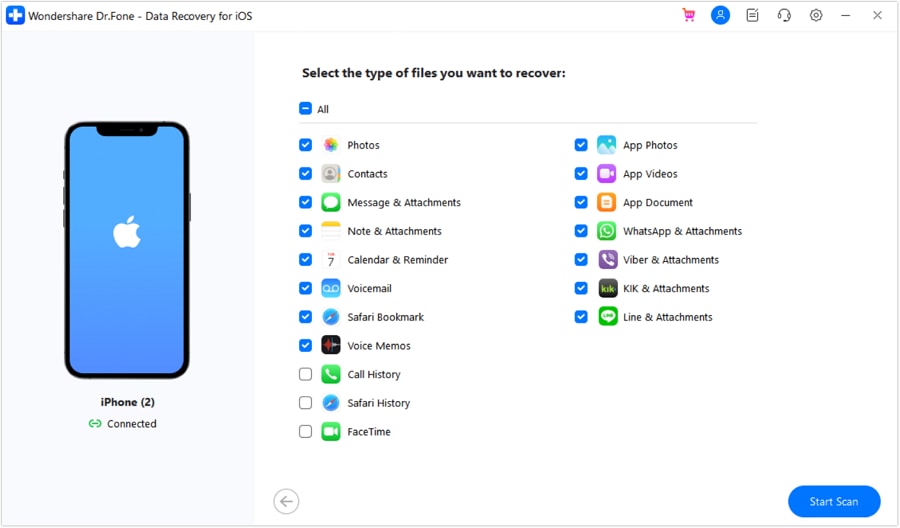 recover deleted whatsapp audio via dr.fone recovery tool