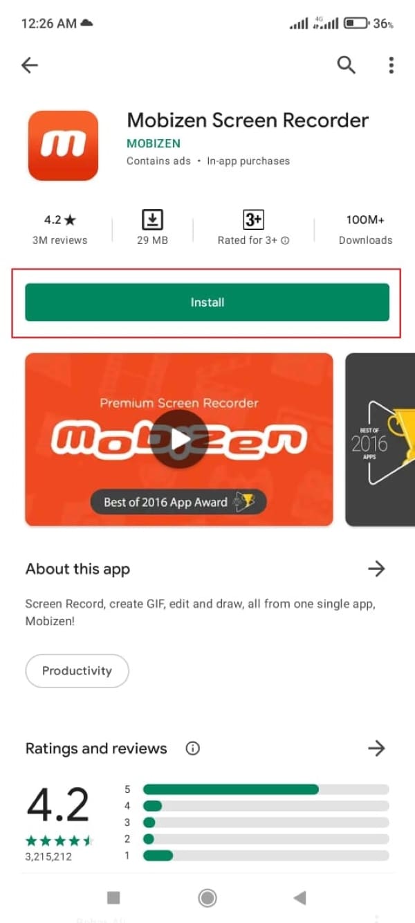 установить Mobizen на телефон