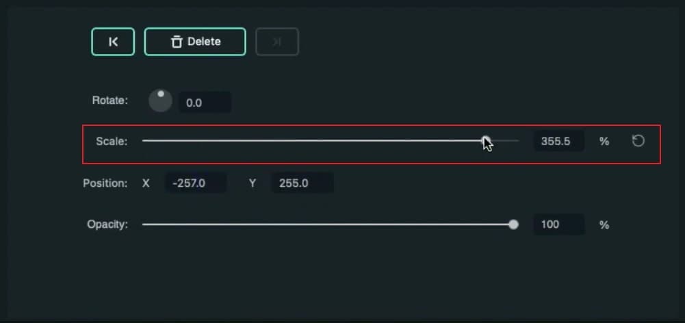 modify the scale option