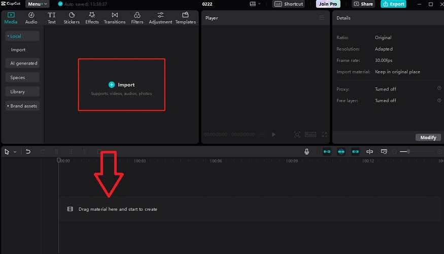 adding a video in capcut