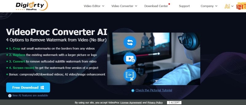 videoproc converter ai и средство удаления водяных знаков