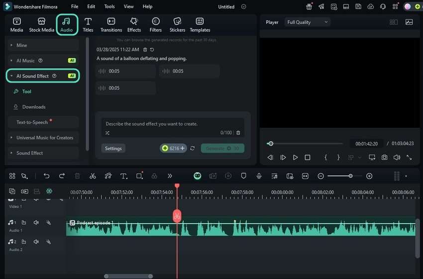 open the ai sound effect