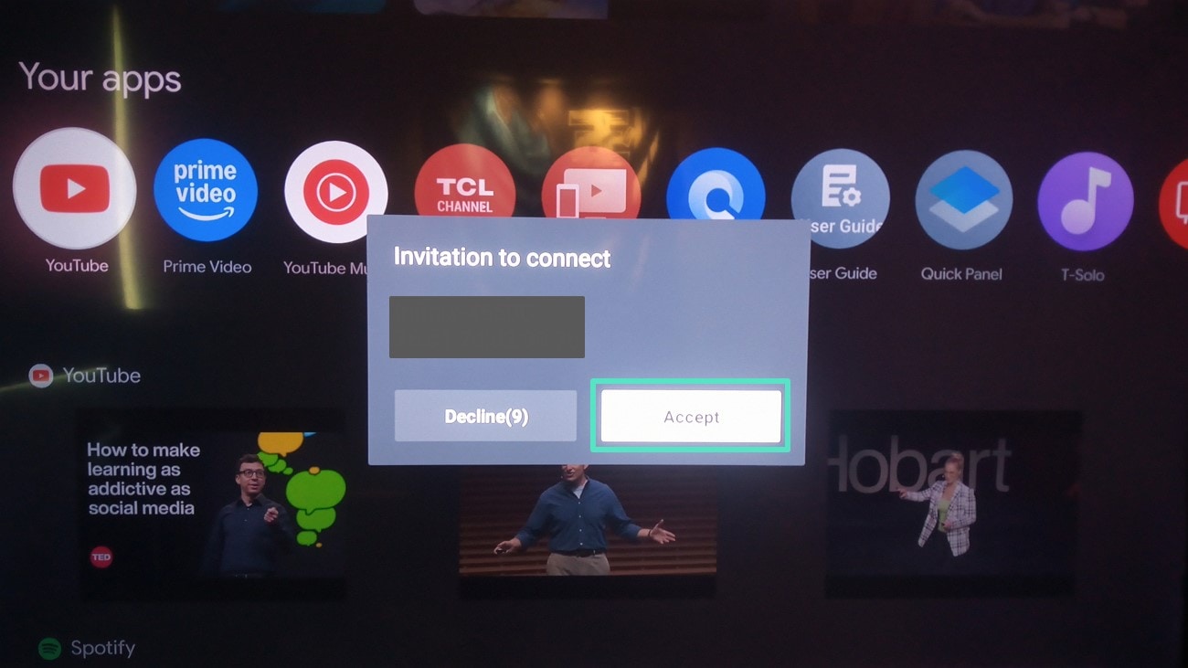 accept invitation on tv