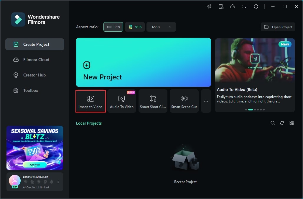 open filmora image to video
