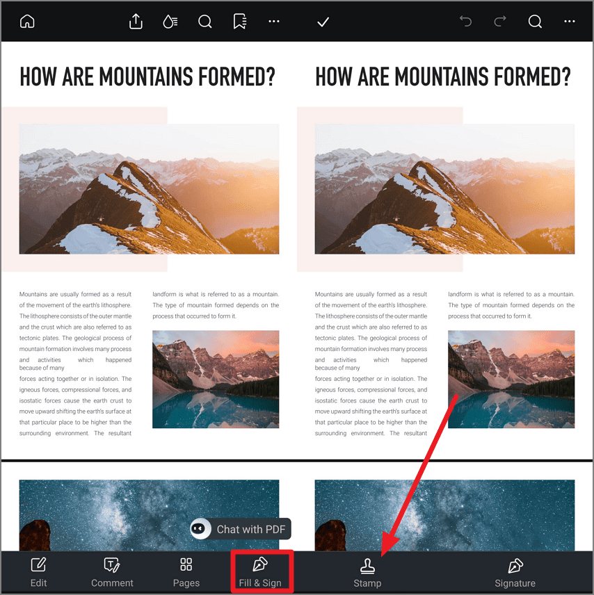 pick stamp tool at pdfelement app