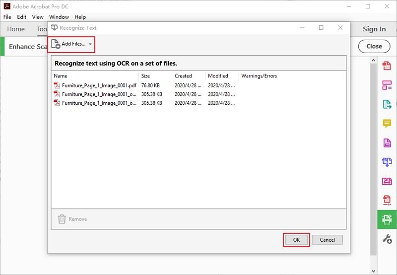 adobe acrobat batch ocr