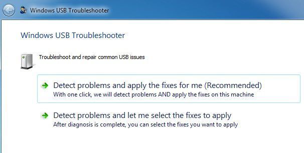 windows usb troubleshooter