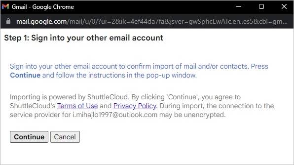 log into outlook email in gmail