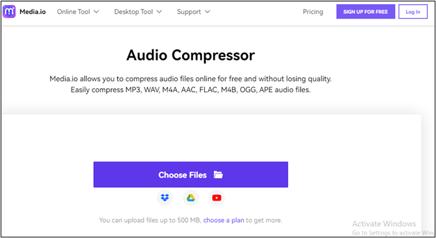 compress ogg file with media.io