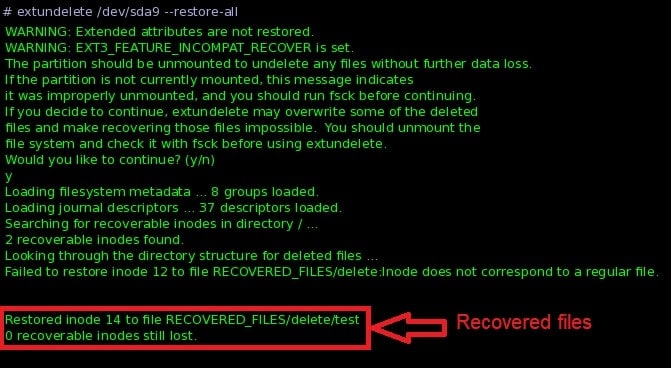 recuva for linux alternative - extundelete