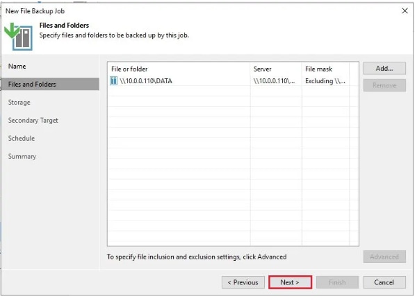 veeam nas backup file share