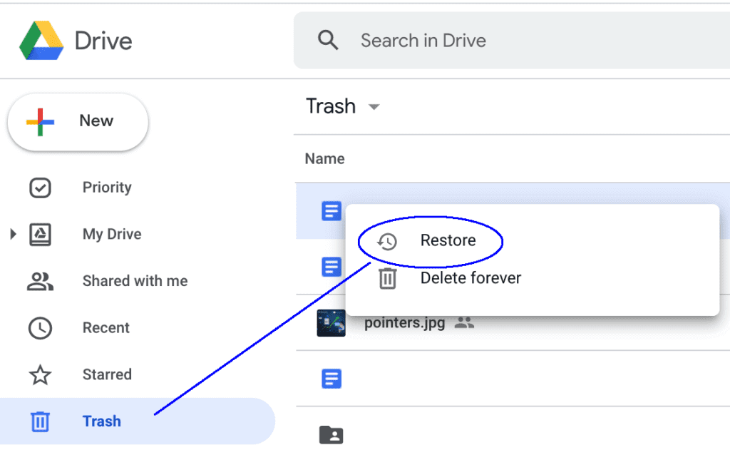 restore from cloud services 