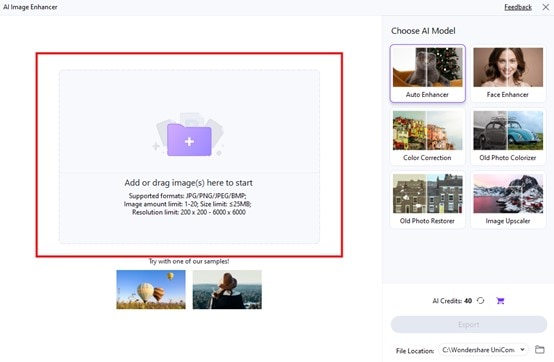 upload pixelated image uniconverter